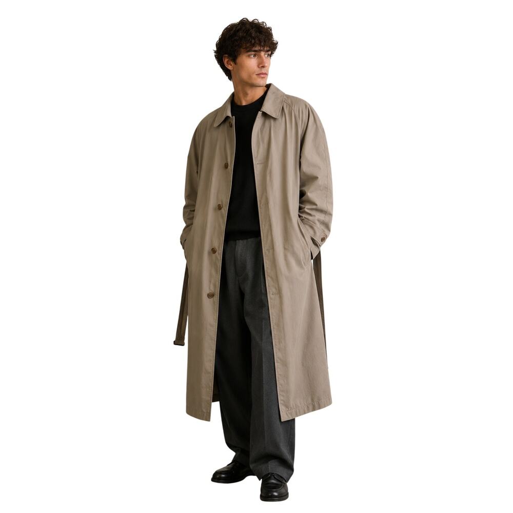 Christian Dior Monsieur Vintage Oversized Trench Coat Taupe Brown Men's Size 42L